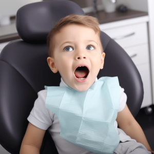 child sitting in clean dentist chair in kelowna