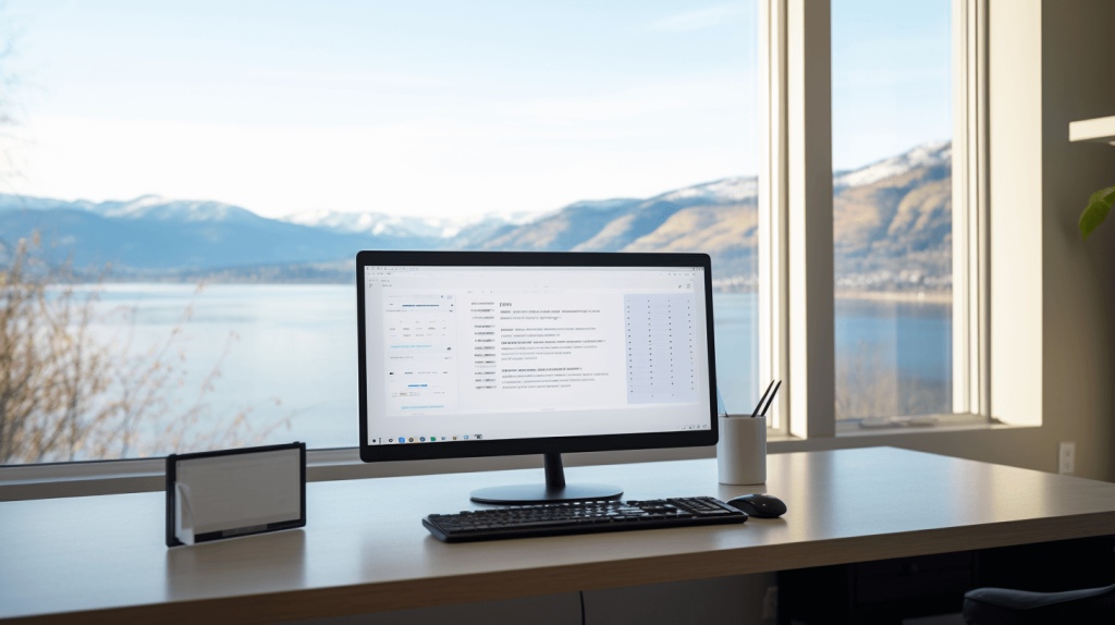 A bright clean workspace in the okanagan with clean windows